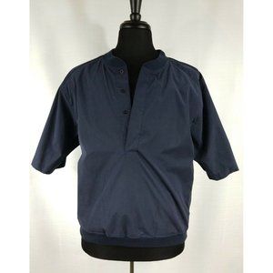 Antigua Mens Small Pull Over Shell Golf Windbreaker Short Sleeve Half Snap Waist